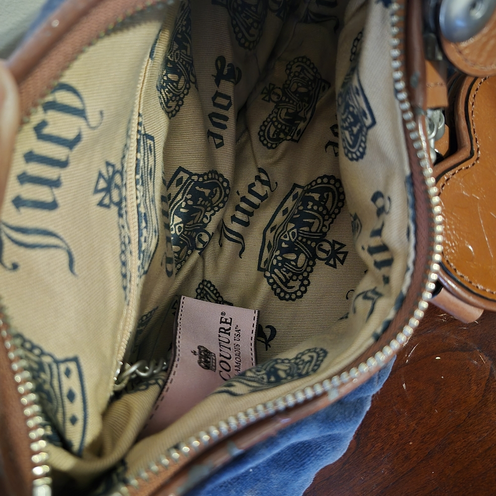 Juicy Couture - Navy Blue and Brown Shoulder Bag - Picture 6 of 6